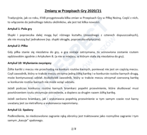 przepisy gry w piłkę nożną